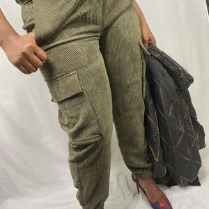 New women's Ruby straight leg Cargo pants in Army Green